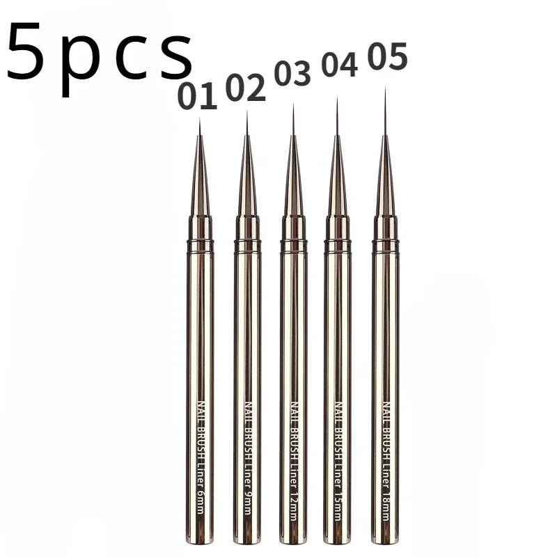 Nails Art Liner Brushes Elongated Lines Striping Drawing Painting  6/9/12/15/18mm Design Pen Professional Manicure Tool New