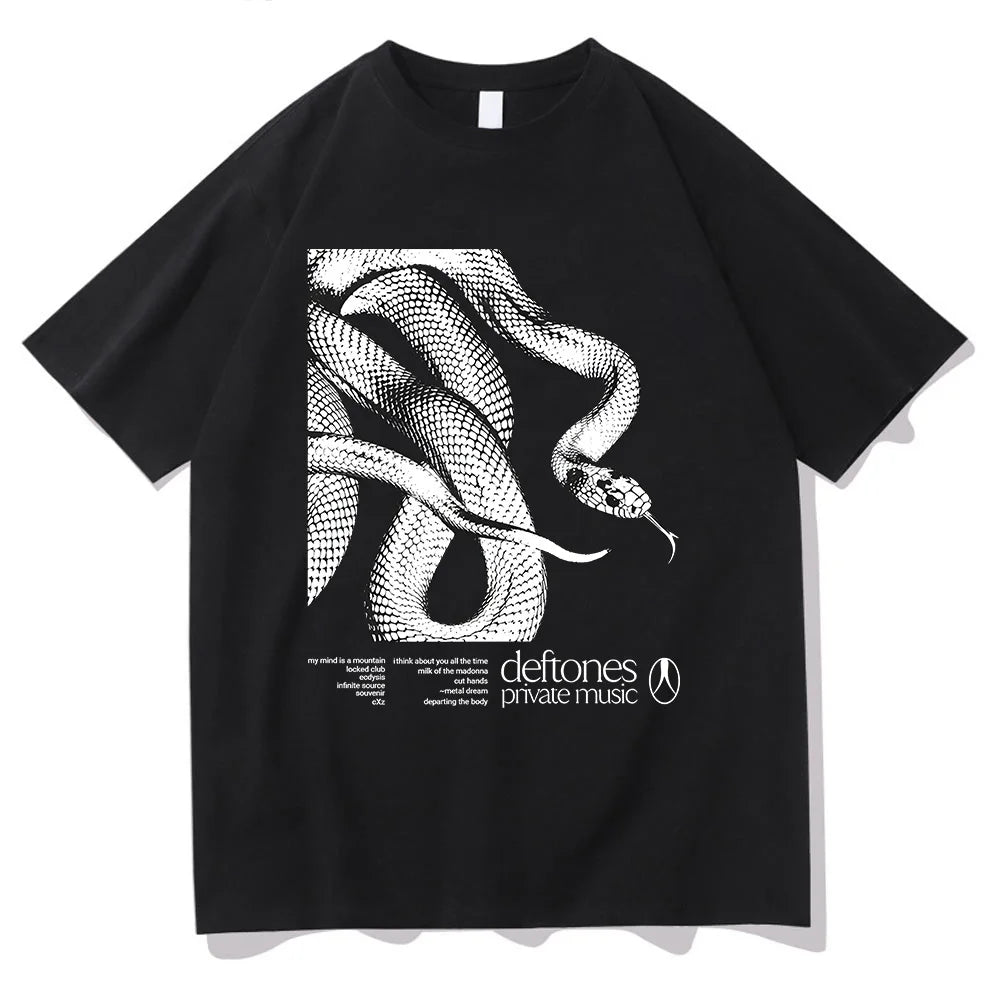 Deftones Private Music Tracklist Camiseta 2025 Algodón Camiseta Hombre Mujer Hip Hop Rock Top Moda Manga Corta Verano Camiseta Oversize