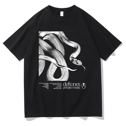 Deftones Private Music Tracklist Camiseta 2025 Algodón Camiseta Hombre Mujer Hip Hop Rock Top Moda Manga Corta Verano Camiseta Oversize