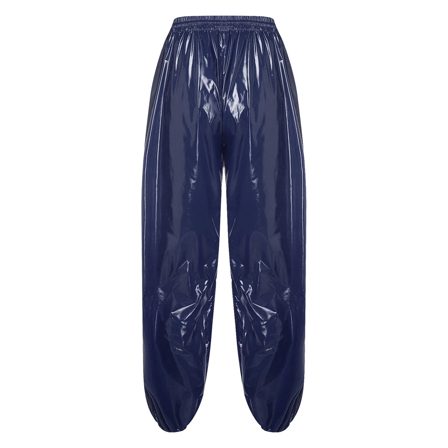 Pantalones Holgados Brillantes para Hombre Y2K con Cordón en la Cintura, Elástico en la Cintura, Bolsillos Laterales, Pantalones de Chándal Holgados y Brillantes, Disfraces de Hip Hop