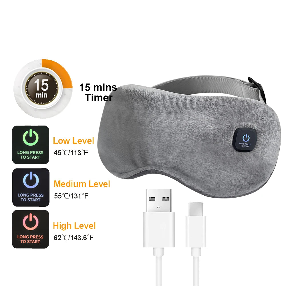 Masajeador ocular eléctrico Compresa caliente Alivio del estrés Calefacción Vibración Masaje Conectar música Relajación Cuidado ocular plegable Gafas inteligentes