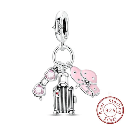 New 925 Sterling Silver Charms Bead Penguin Owl Bow Heart Charm Fit Original Pendant Bracelet Jewelry Making For Women Gift