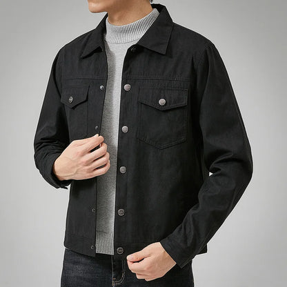 Chaqueta estilo británico de primavera y otoño para hombre, chaqueta informal de gamuza, moderna con botones, personalidad informal, ropa nueva para hombre.