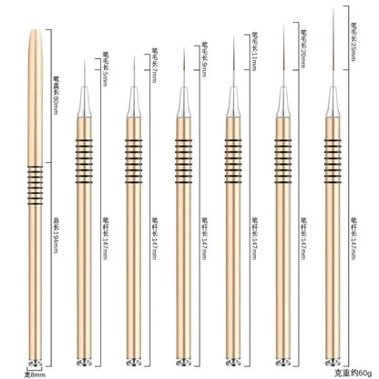 Nails Art Liner Brushes Elongated Lines Striping Drawing Painting  6/9/12/15/18mm Design Pen Professional Manicure Tool New