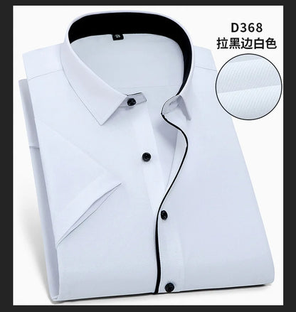 Nueva camisa de manga corta para hombre 7XL8XL de negocios casual sin planchado de alta calidad tallas grandes ropa de carga de moda de primavera y verano