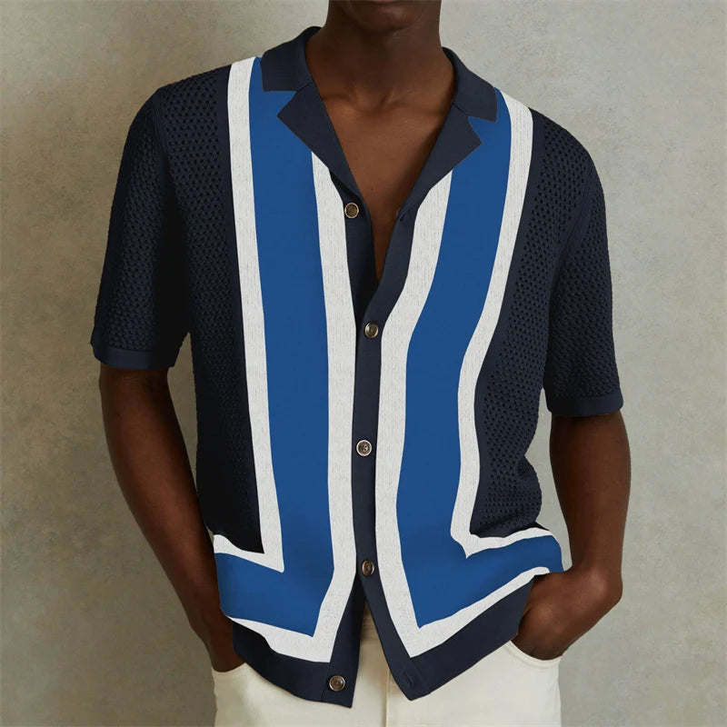 Camisas tipo polo Jacquard estilo europeo para hombre, tejido de punto, informal de negocios, frescura veraniega, viscosa de calidad, elásticas, sedosas