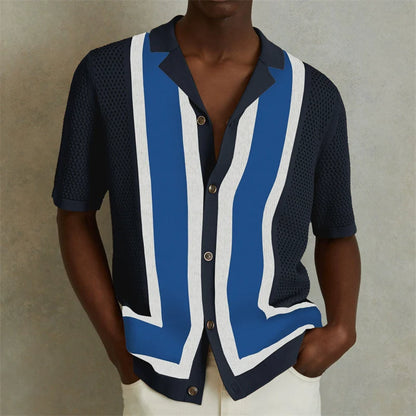 Camisas tipo polo Jacquard estilo europeo para hombre, tejido de punto, informal de negocios, frescura veraniega, viscosa de calidad, elásticas, sedosas