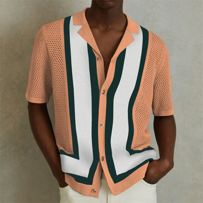 Camisas tipo polo Jacquard estilo europeo para hombre, tejido de punto, informal de negocios, frescura veraniega, viscosa de calidad, elásticas, sedosas