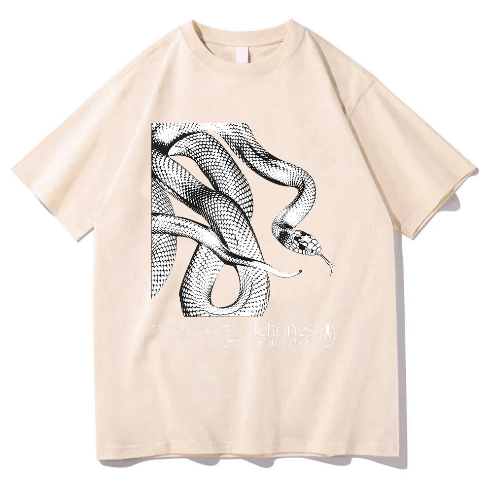 Deftones Private Music Tracklist Camiseta 2025 Algodón Camiseta Hombre Mujer Hip Hop Rock Top Moda Manga Corta Verano Camiseta Oversize