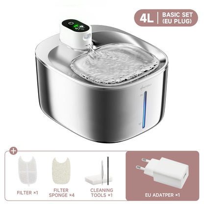 APETDOLA 4L Fuente de agua inalámbrica para gatos con sensor automático, fuente para beber para gatos, perros, bebedero, accesorios para dispensador de agua para mascotas