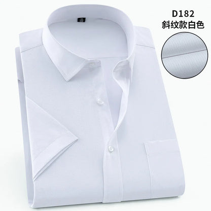 Nueva camisa de manga corta para hombre 7XL8XL de negocios casual sin planchado de alta calidad tallas grandes ropa de carga de moda de primavera y verano