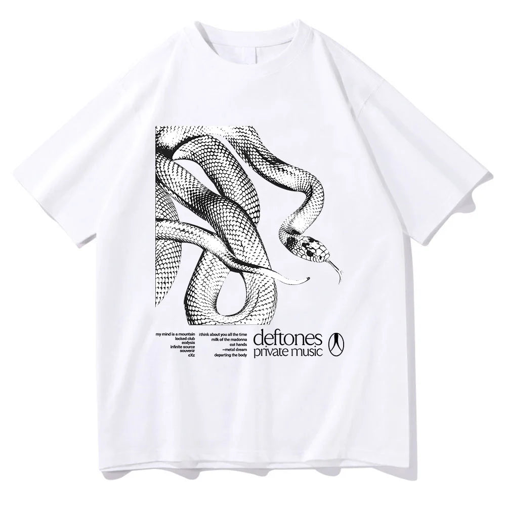 Deftones Private Music Tracklist Camiseta 2025 Algodón Camiseta Hombre Mujer Hip Hop Rock Top Moda Manga Corta Verano Camiseta Oversize