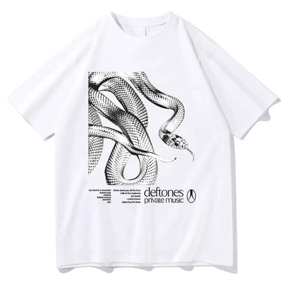 Deftones Private Music Tracklist Camiseta 2025 Algodón Camiseta Hombre Mujer Hip Hop Rock Top Moda Manga Corta Verano Camiseta Oversize