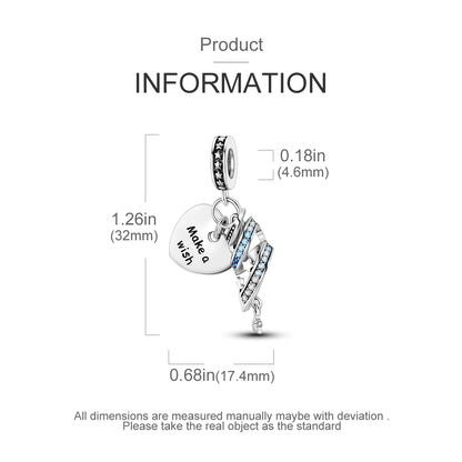 New Arrivals Silver Plated Cute Pet Moon Luminous Firefly Charms Fit Original Bangle Beads Pendent Dangle Bracelet DIY Jewelry