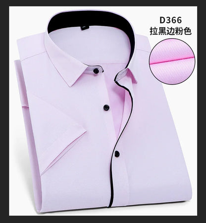 Nueva camisa de manga corta para hombre 7XL8XL de negocios casual sin planchado de alta calidad tallas grandes ropa de carga de moda de primavera y verano