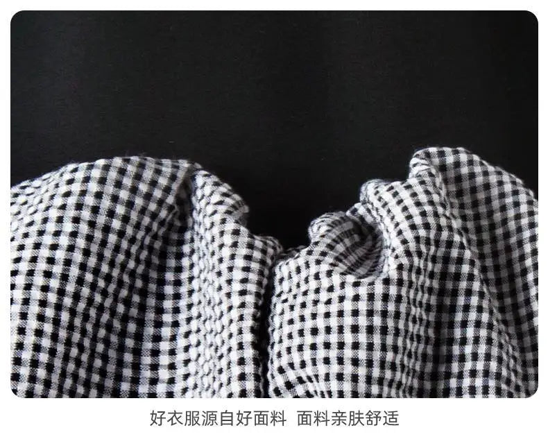 2025 Corea Niñas Bebé Vestido Verano Primavera Otoño Cuadros Retazos Vestidos Casuales Moda Niños Ropa Vestidos