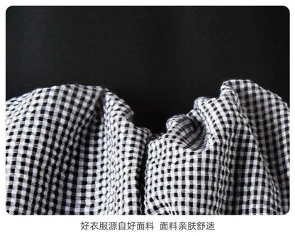 2025 Corea Niñas Bebé Vestido Verano Primavera Otoño Cuadros Retazos Vestidos Casuales Moda Niños Ropa Vestidos