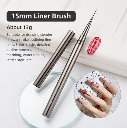 Nails Art Liner Brushes Elongated Lines Striping Drawing Painting  6/9/12/15/18mm Design Pen Professional Manicure Tool New
