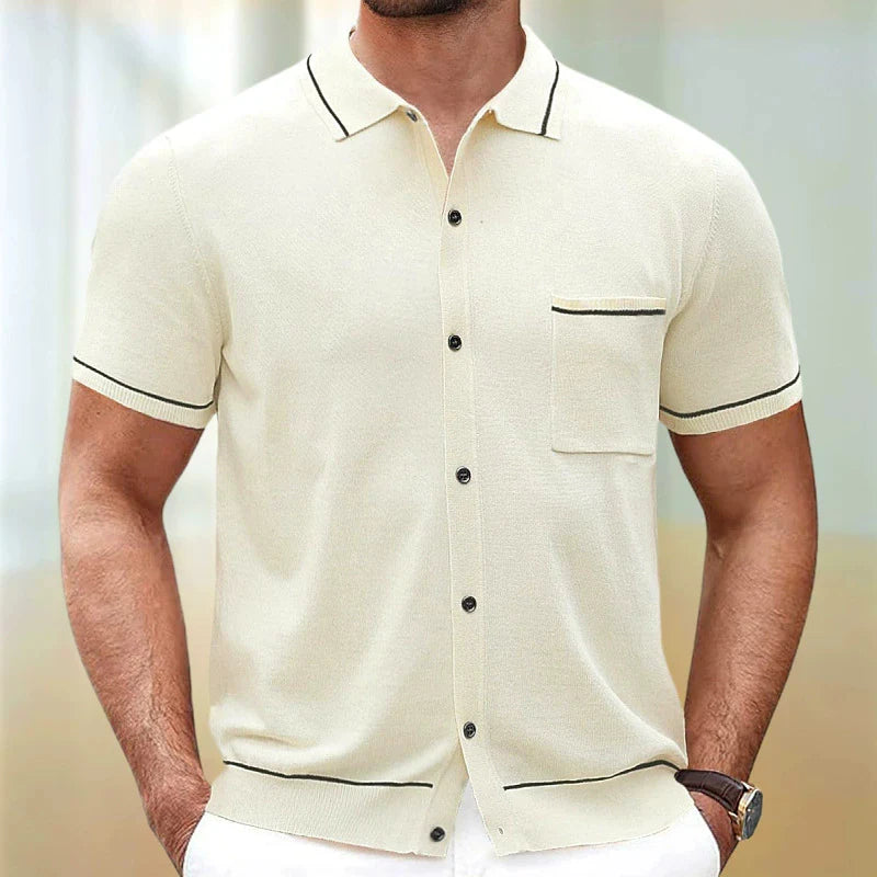 Camisas tipo polo Jacquard estilo europeo para hombre, tejido de punto, informal de negocios, frescura veraniega, viscosa de calidad, elásticas, sedosas