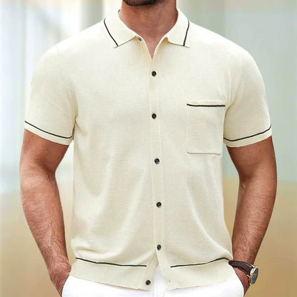 Camisas tipo polo Jacquard estilo europeo para hombre, tejido de punto, informal de negocios, frescura veraniega, viscosa de calidad, elásticas, sedosas