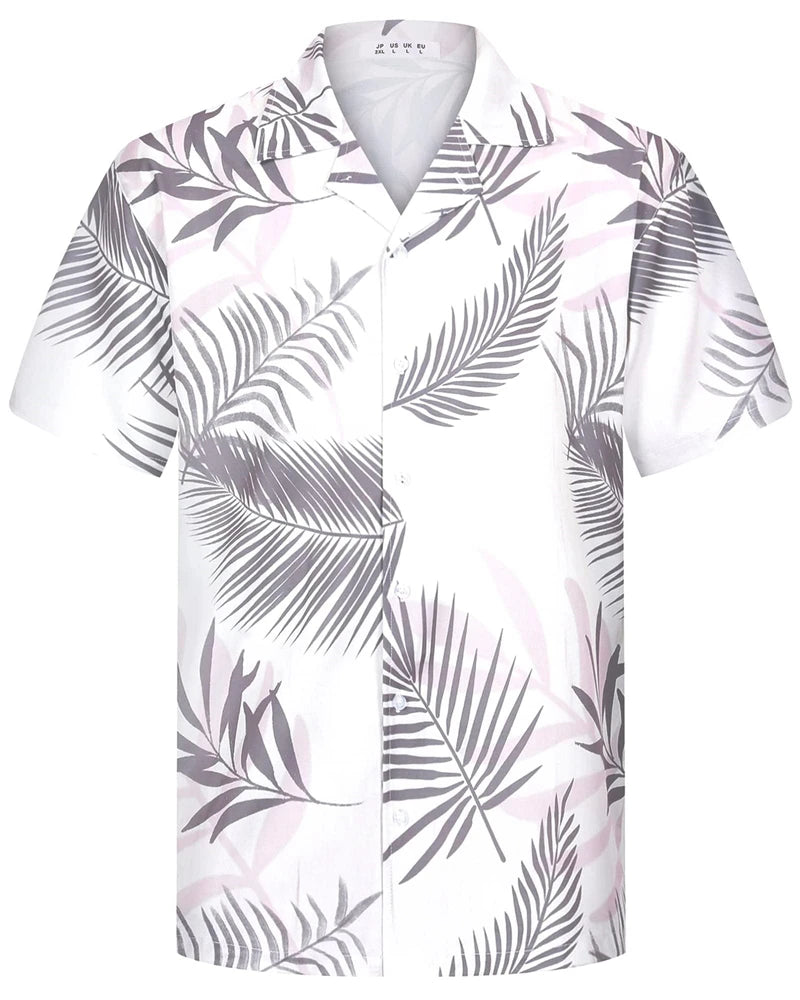 Camisas Hawaianas de Verano para Hombre, Manga Corta, Botones, Estampado de Árboles de Coco, Camisa Casual de Playa Aloha Tallas Grandes 6XL, Ropa para Hombre