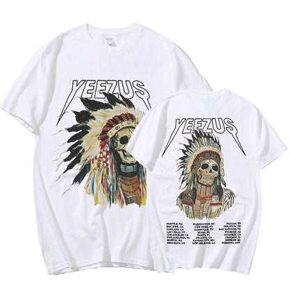 Kanye West Yeezus God Wants You Double Sided T Shirt Men Hip Hop Cool Vintage T-shirt Streetwear Oversized T Shirts Tops Unisex