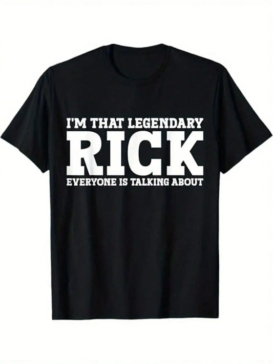 Camiseta gráfica humorística con cita legendaria de Rick - Camiseta de cuello redondo 100% algodón extrasuave, divertida con eslogan "Rick Sanctioned" diseño unisex