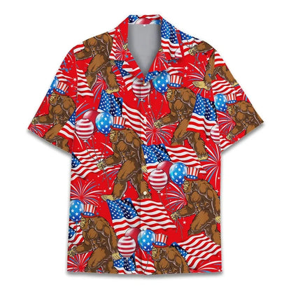 3D Printed Monkey Floral Leaf Hawaiian Shirt Men Orangutan Graphic Blouse Summer Holiday Short Sleeves Street Beach Aloha Shirts