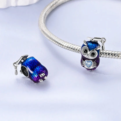 New 925 Sterling Silver Charms Bead Penguin Owl Bow Heart Charm Fit Original Pendant Bracelet Jewelry Making For Women Gift