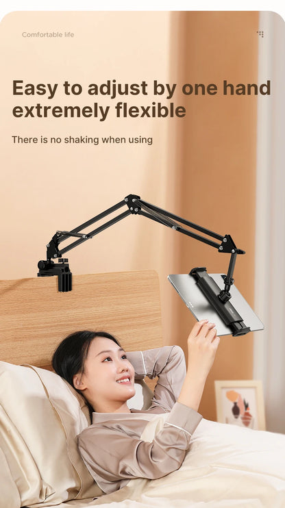 Ulanzi T2 Soporte de escritorio de metal con brazo largo, soporte para tablet de cama, soporte perezoso de escritorio, soporte para iPad, smartphone, brazo articulado para micrófono
