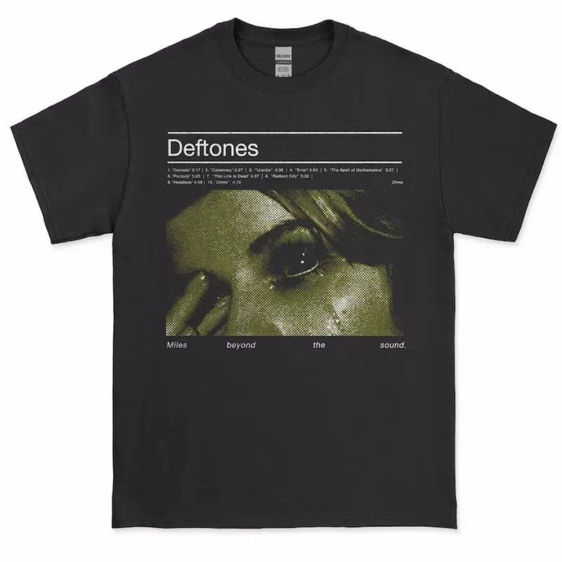 Deftones Sub-tone Banda Música Rap Alternativa Estilo Metal Camiseta Americana de Hombre Tendencia de Moda de Verano Camiseta de Algodón Transpirable