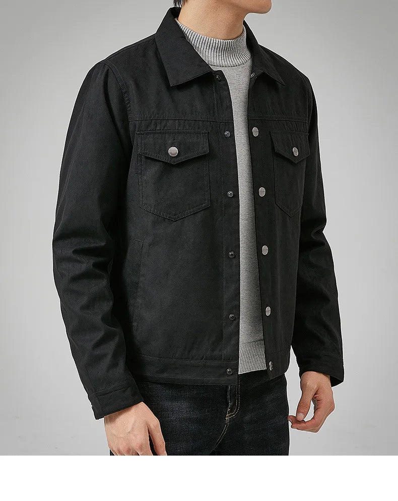 Chaqueta estilo británico de primavera y otoño para hombre, chaqueta informal de gamuza, moderna con botones, personalidad informal, ropa nueva para hombre.
