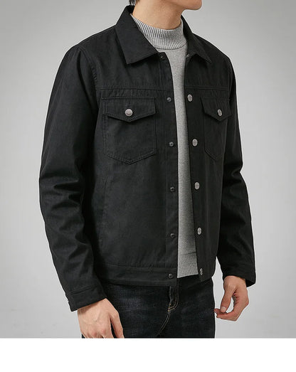 Chaqueta estilo británico de primavera y otoño para hombre, chaqueta informal de gamuza, moderna con botones, personalidad informal, ropa nueva para hombre.