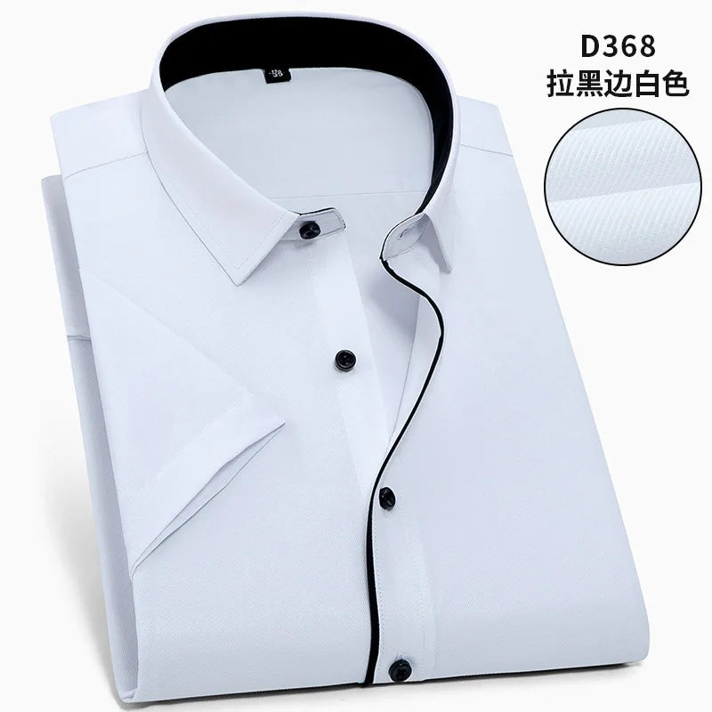 Nueva camisa de manga corta para hombre 7XL8XL de negocios casual sin planchado de alta calidad tallas grandes ropa de carga de moda de primavera y verano