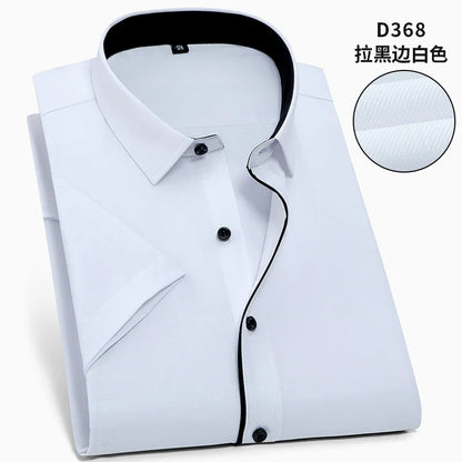 Nueva camisa de manga corta para hombre 7XL8XL de negocios casual sin planchado de alta calidad tallas grandes ropa de carga de moda de primavera y verano