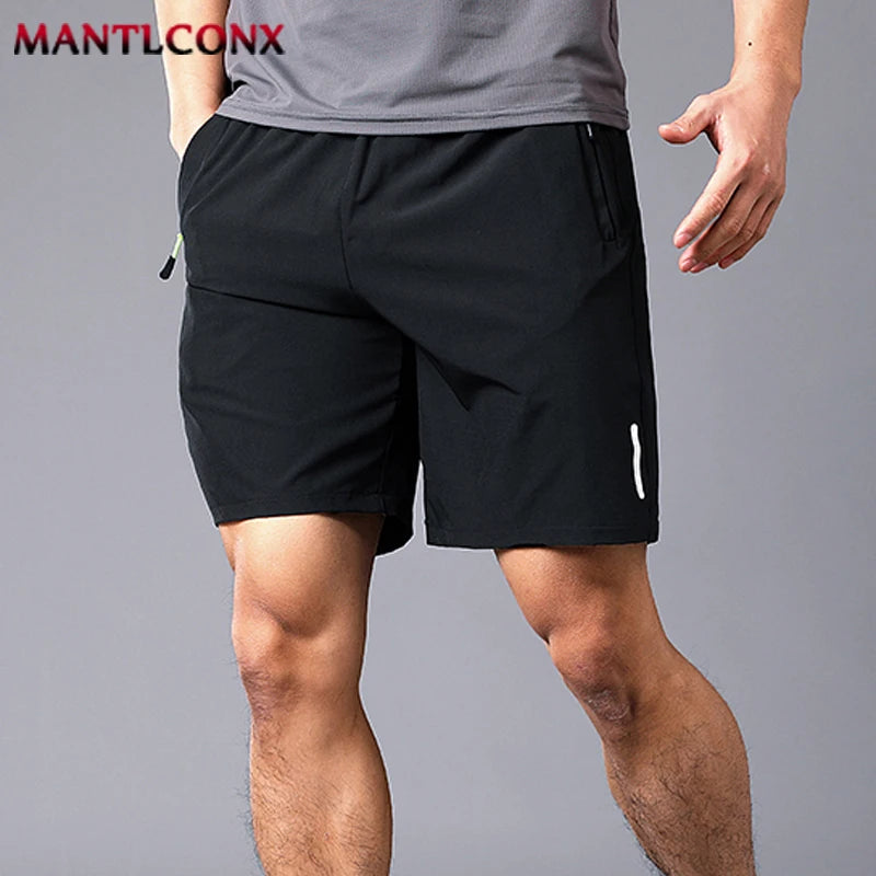 New Summer Casual Shorts Men Boardshorts Breathable Beach Shorts Elastic Jogging Running Sports Men's Short Pants Zipper Pockets