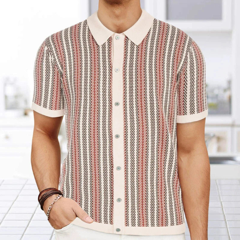 Camisas tipo polo Jacquard estilo europeo para hombre, tejido de punto, informal de negocios, frescura veraniega, viscosa de calidad, elásticas, sedosas