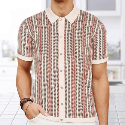 Camisas tipo polo Jacquard estilo europeo para hombre, tejido de punto, informal de negocios, frescura veraniega, viscosa de calidad, elásticas, sedosas