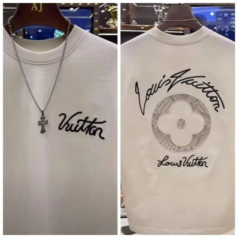 Spring Summer Classic Luxury Clothing Brand 100_Cotton Shirt Men's Women's High Quality Harajuku Short Sleeve O-Neck T-shirt