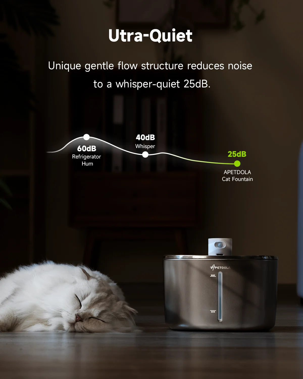 APETDOLA 4L Fuente de agua inalámbrica para gatos con sensor automático, fuente para beber para gatos, perros, bebedero, accesorios para dispensador de agua para mascotas