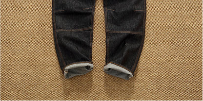 Jeans cónicos casuales rectos lavados de mezclilla de alta gama con corte 3D, peso pesado, estilo retro americano, cómodos, a la moda para hombres, Otoño 2025