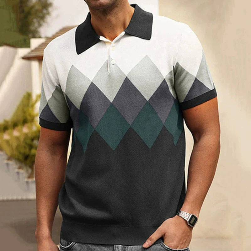 Camisas tipo polo Jacquard estilo europeo para hombre, tejido de punto, informal de negocios, frescura veraniega, viscosa de calidad, elásticas, sedosas