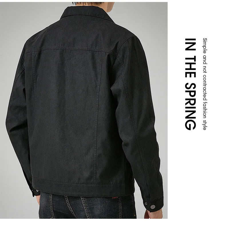 Chaqueta estilo británico de primavera y otoño para hombre, chaqueta informal de gamuza, moderna con botones, personalidad informal, ropa nueva para hombre.