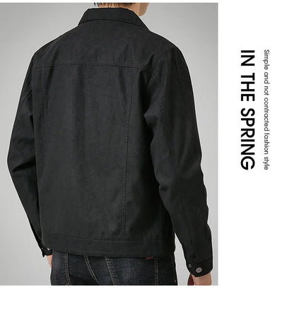 Chaqueta estilo británico de primavera y otoño para hombre, chaqueta informal de gamuza, moderna con botones, personalidad informal, ropa nueva para hombre.