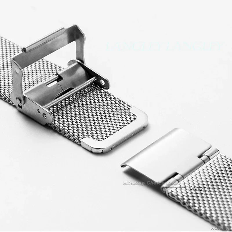 Correa milanesa de liberación rápida universal para DW 20mm 22mm 12mm 14mm 16mm 17mm 19mm 21mm 24mm 18mm Malla de acero inoxidable de 0.6