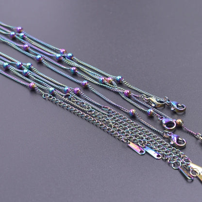 2/5pcs Rainbow Chain New Personalized Multiple Shape Designs Necklace Chains For Jewelry Making DIY 304 Stainless Steel Chains