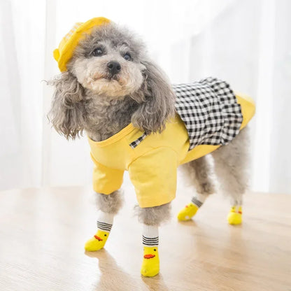 4 pzs./set calcetines para perros con patrón bonito, cubrepies cálidos antideslizantes, zapatos protectores para patas de cachorro, regalo de Navidad, accesorios para mascotas