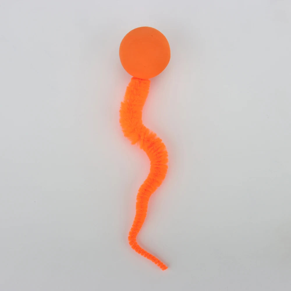 Plush Long Tail Ball Cat Toy Training Cat Interactive Ball Wood Ring Pet Toy