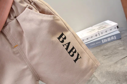 Ropa de verano para niños, camisetas informales de algodón a rayas, pantalones cortos, conjunto de 2 piezas, atuendo infantil para niños pequeños, chándales de 0 a 5 años
