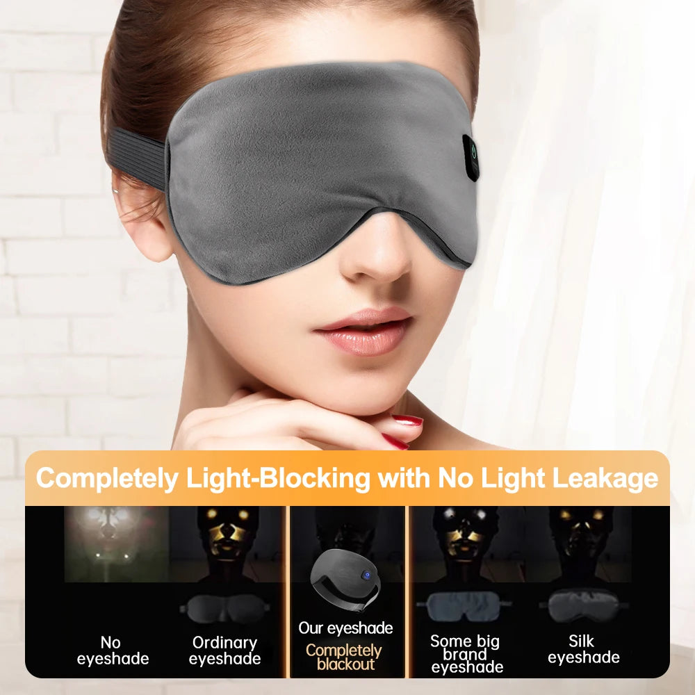 Masajeador ocular eléctrico Compresa caliente Alivio del estrés Calefacción Vibración Masaje Conectar música Relajación Cuidado ocular plegable Gafas inteligentes
